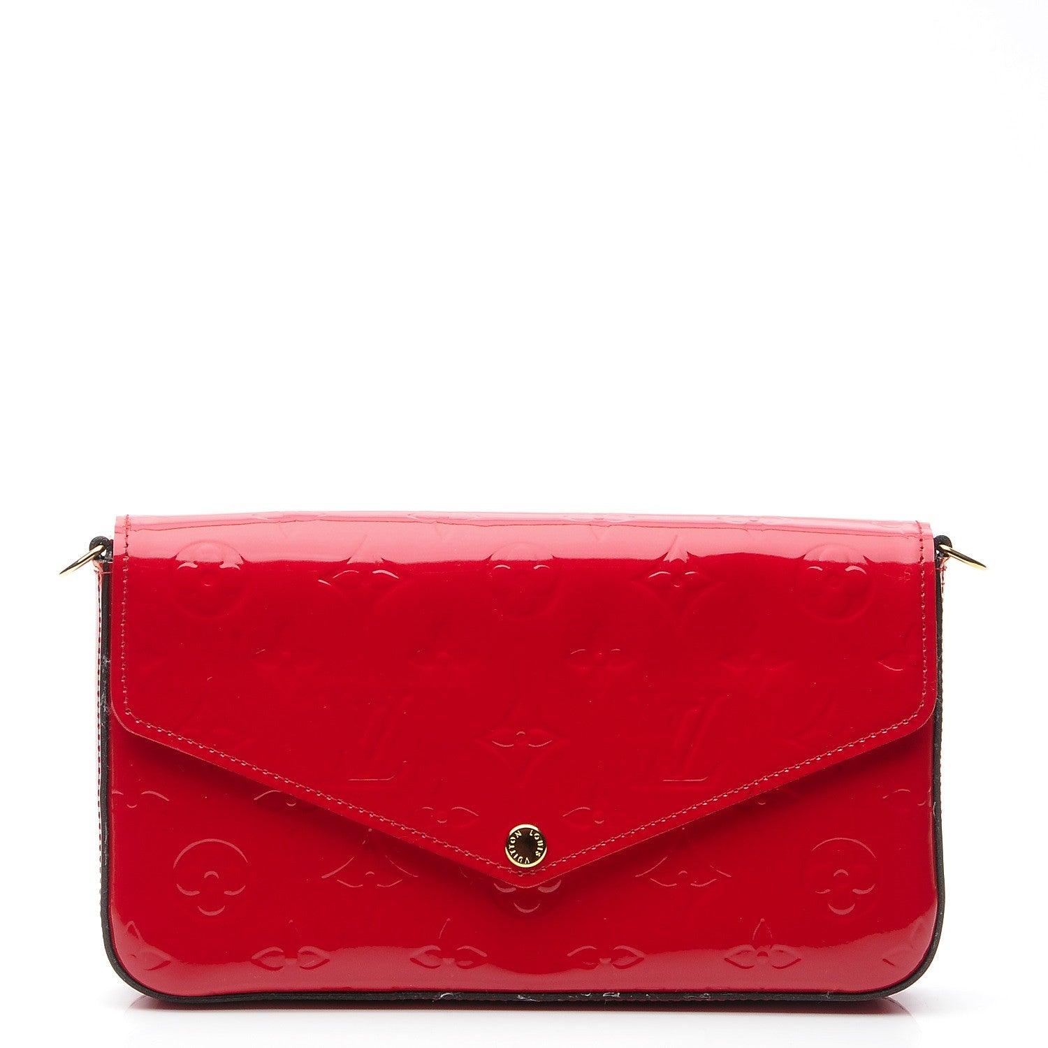 Louis Vuitton Vernis Felicie Pochette Chain Wallet Cherry 1 of 7