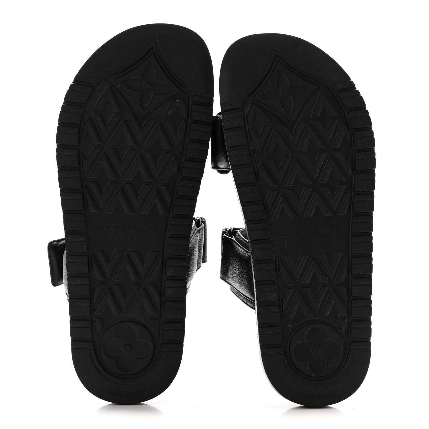 Louis Vuitton Grained Calfskin Sunset Comfort Flat Sandals 38 Black 12 of 20