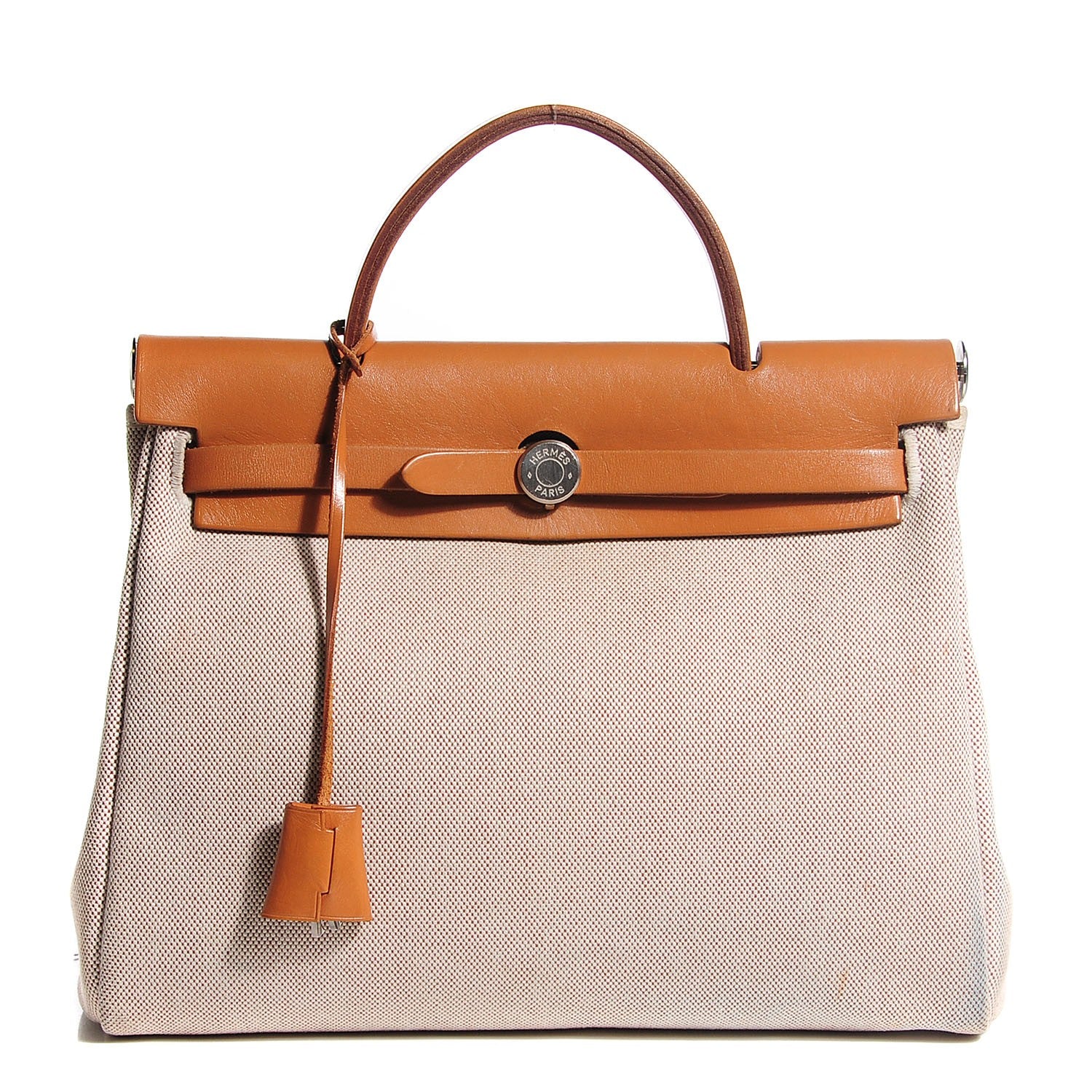 Hermes Toile Vache Calfskin Herbag PM 30 Natural 1 of 13