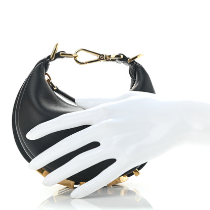 Fendi Vitello Grace Matte Nano Fendigraphy Hobo Charm Black 2 of 9