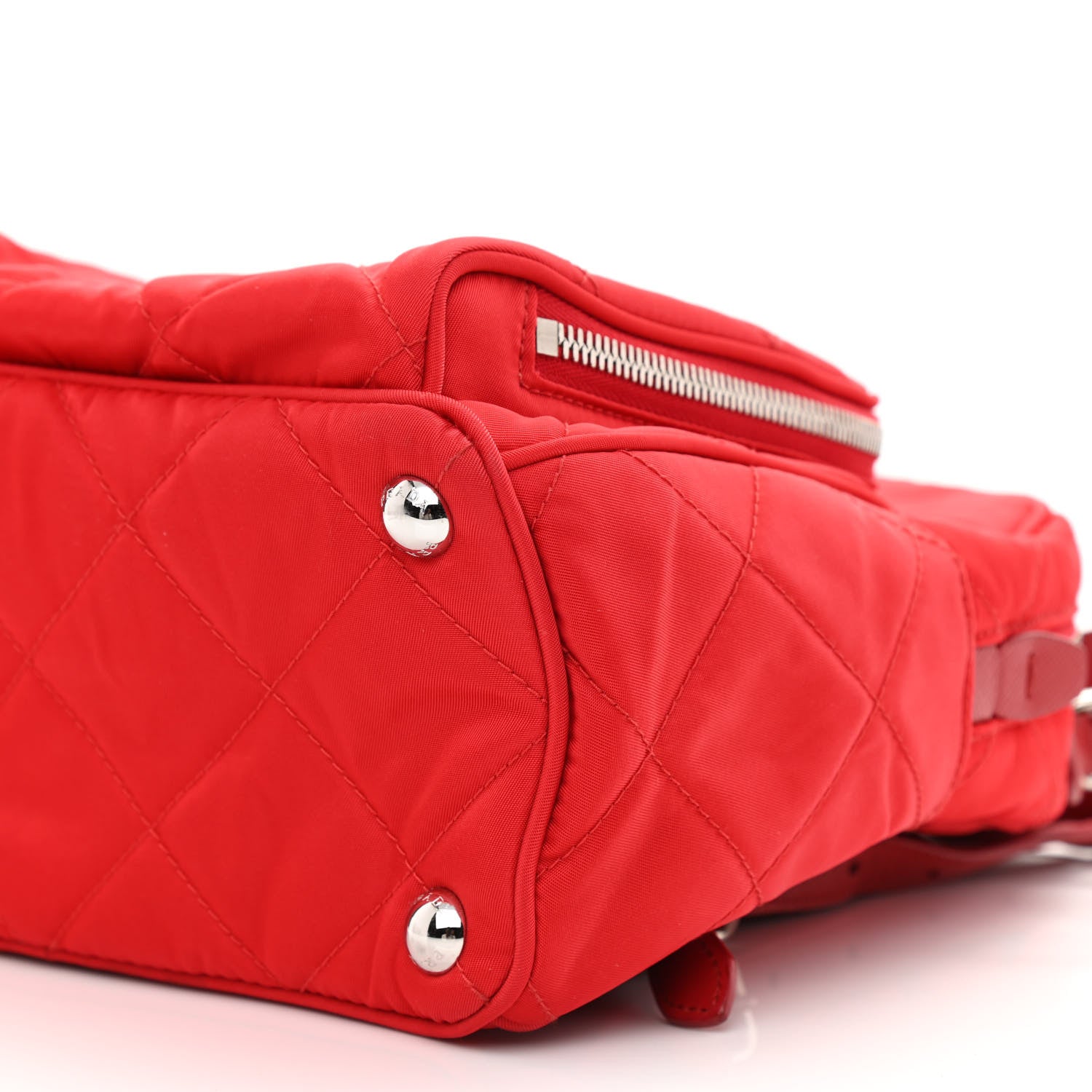 Prada Nylon Tessuto Impuntu Quilted Backpack Rosso 12 of 12