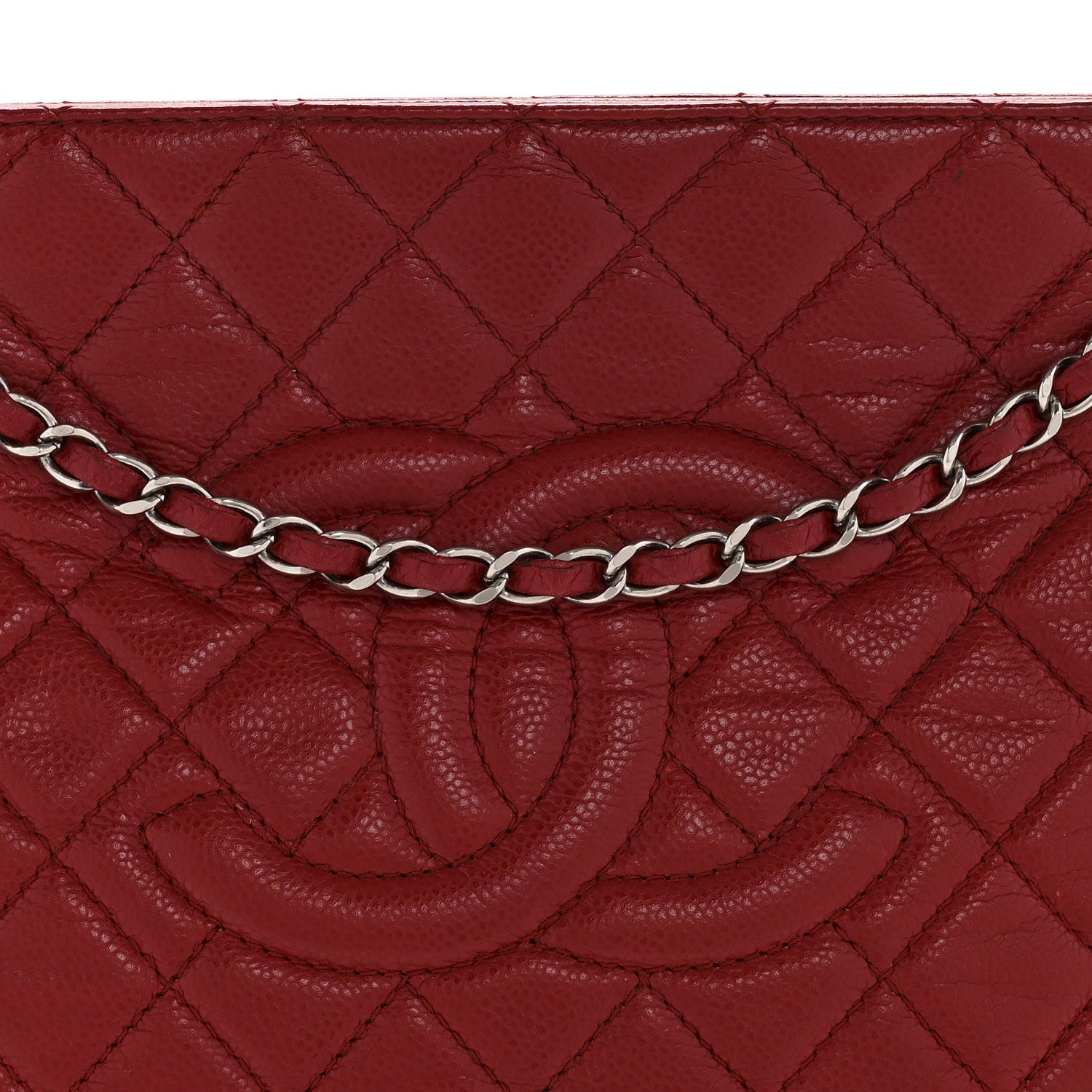 Chanel Caviar Quilted Timeless CC Shopping Tote Red 8 of 12