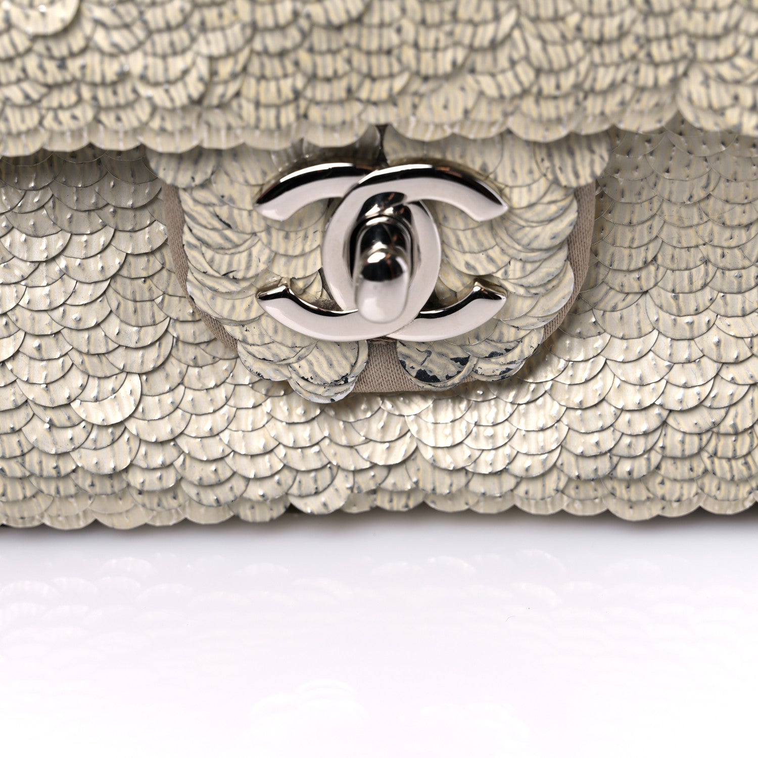 Chanel Sequin Paillette Small Flap Beige 14 of 15