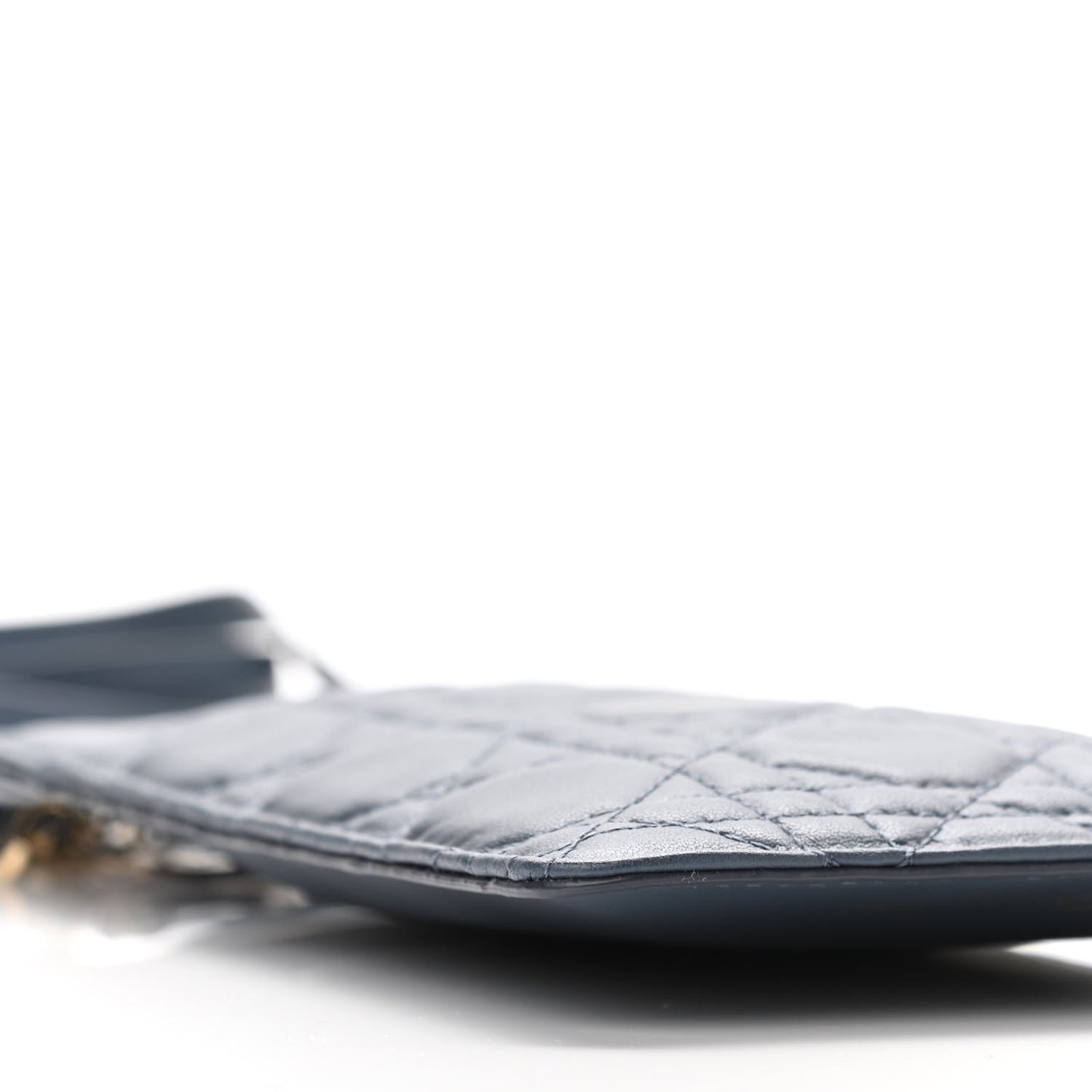 Lambskin Cannage Lady Dior Long Wallet Denim Blue