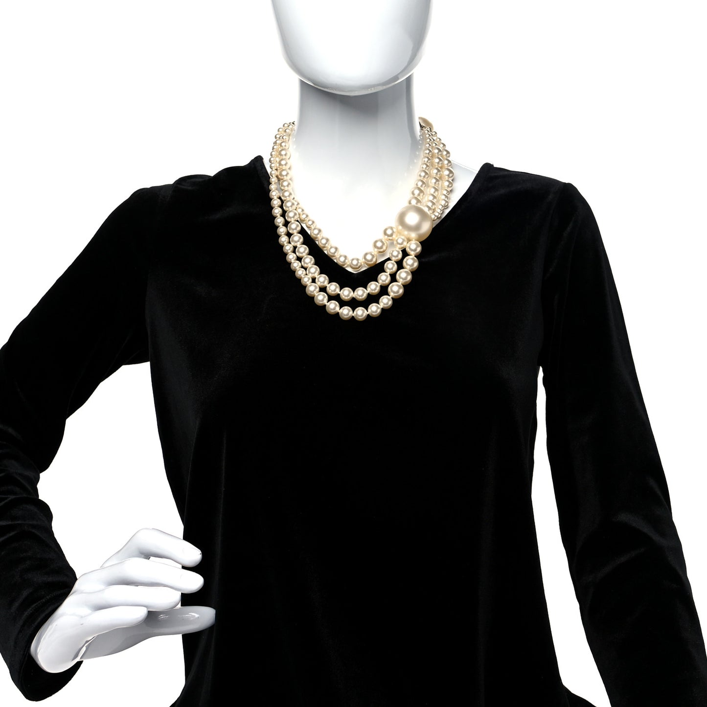 Pearl Multi Strand Short Necklace Gold