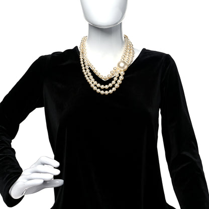 Chanel Pearl Multi Strand Short Necklace Gold 2 of 4