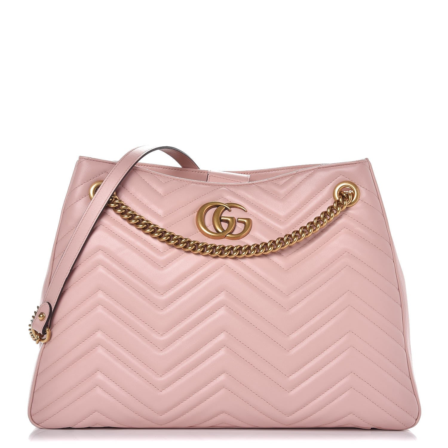 Gucci Calfskin Matelasse Medium GG Marmont Shoulder Tote Bag Perfect Pink 1 of 9