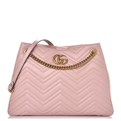 Gucci Calfskin Matelasse Medium GG Marmont Shoulder Tote Bag Perfect Pink 1 of 9