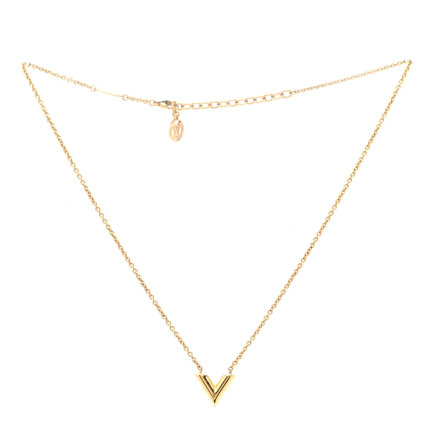 Louis Vuitton Essential V Necklace Gold 3 of 6
