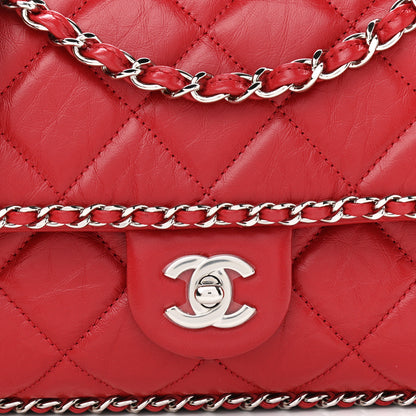 Chanel Crumpled Calfskin Medium Chain All Over Flap Red 8 of 10