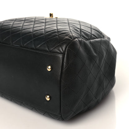 Chanel Lambskin Quilted Large Drawstring Bag Black 9 of 9