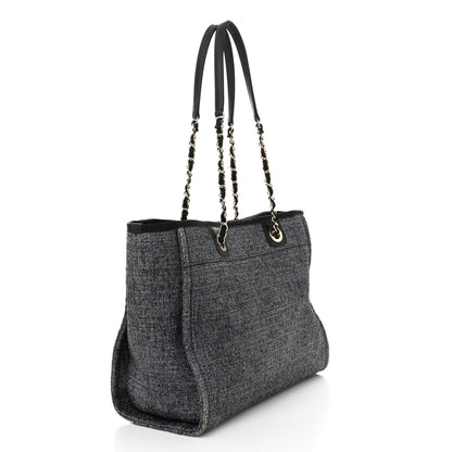 Chanel Lurex Boucle Small Deauville Tote Black 3 of 11