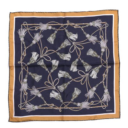 Gucci Silk Intrigue Print Square Scarf Navy 1 of 5