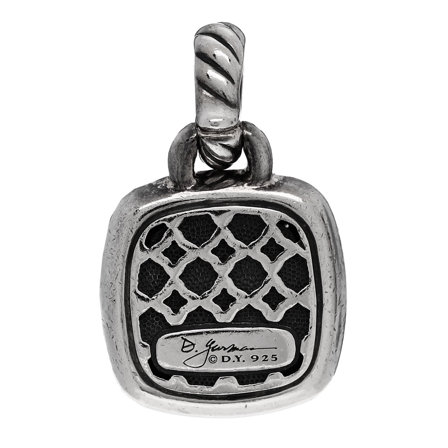 David Yurman Sterling Silver Diamond 11mm Albion Enhancer Pendant 3 of 4