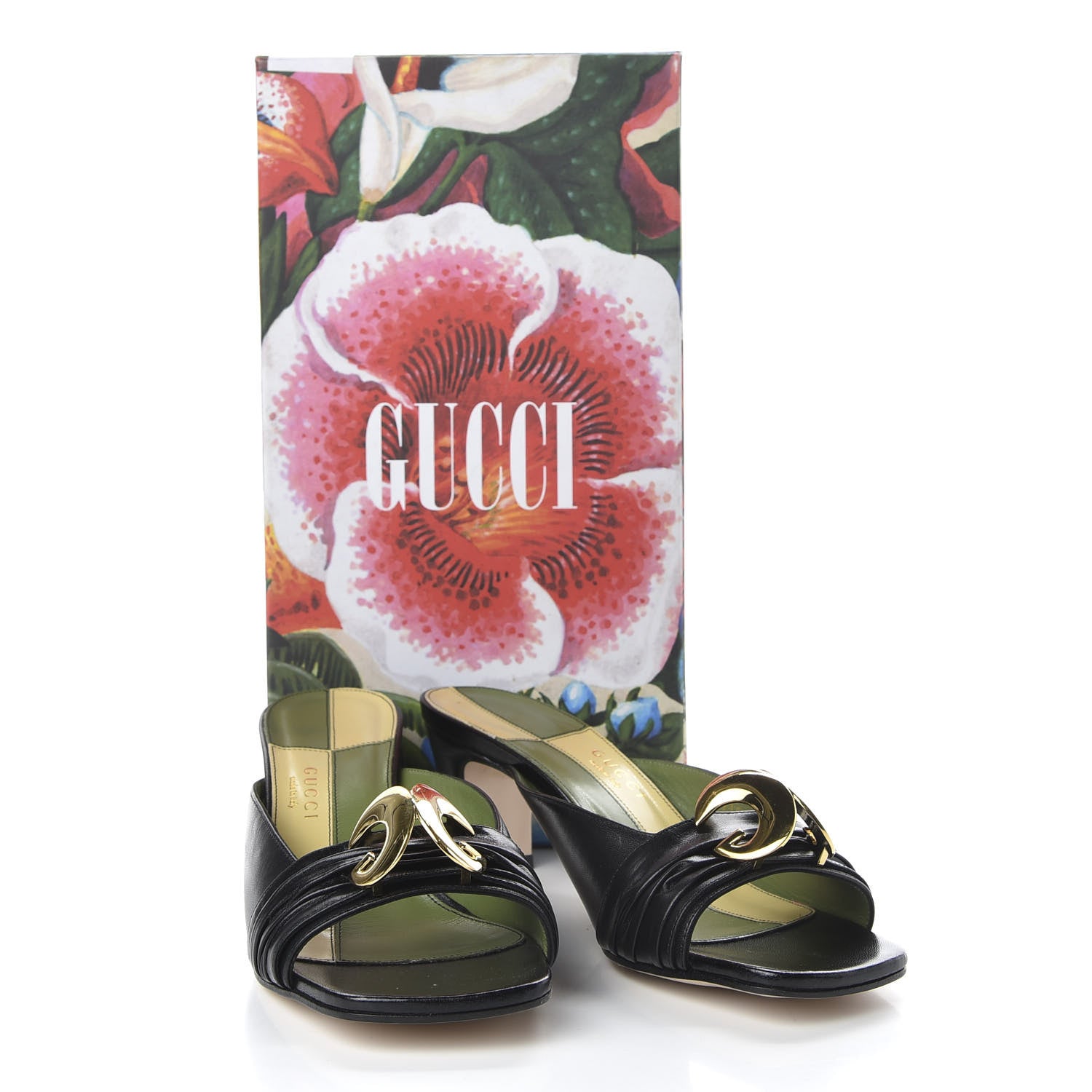 Gucci Malaga Kid Half Moon GG Square Toe Slide Sandals 40.5 Black 10 of 10