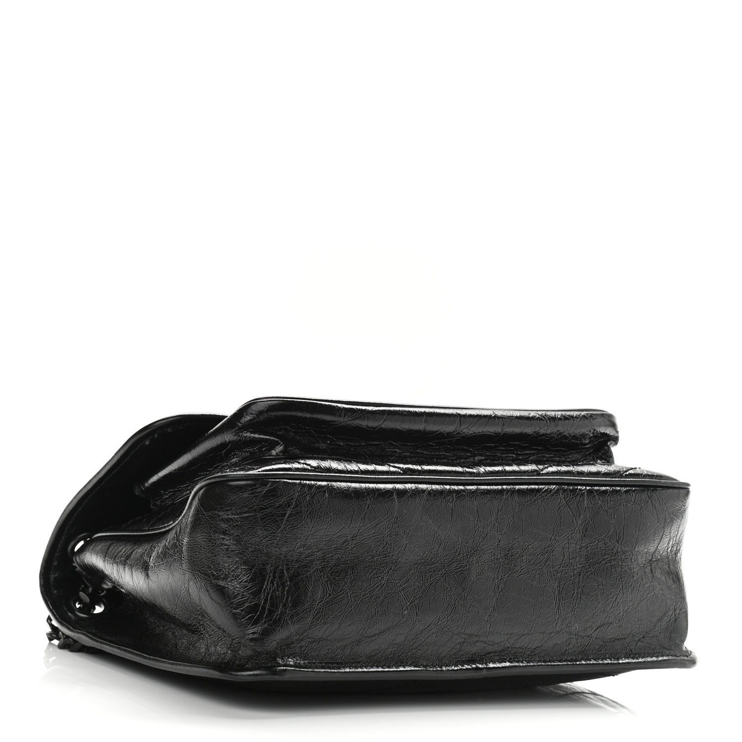 Saint Laurent Crinkled Calfskin Matelasse Monogram Medium Niki Chain Satchel Black 4 of 11
