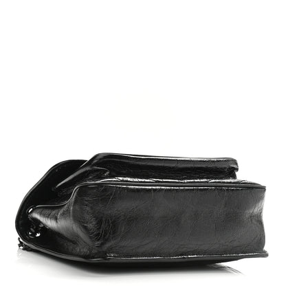 Saint Laurent Crinkled Calfskin Matelasse Monogram Medium Niki Chain Satchel Black 4 of 11