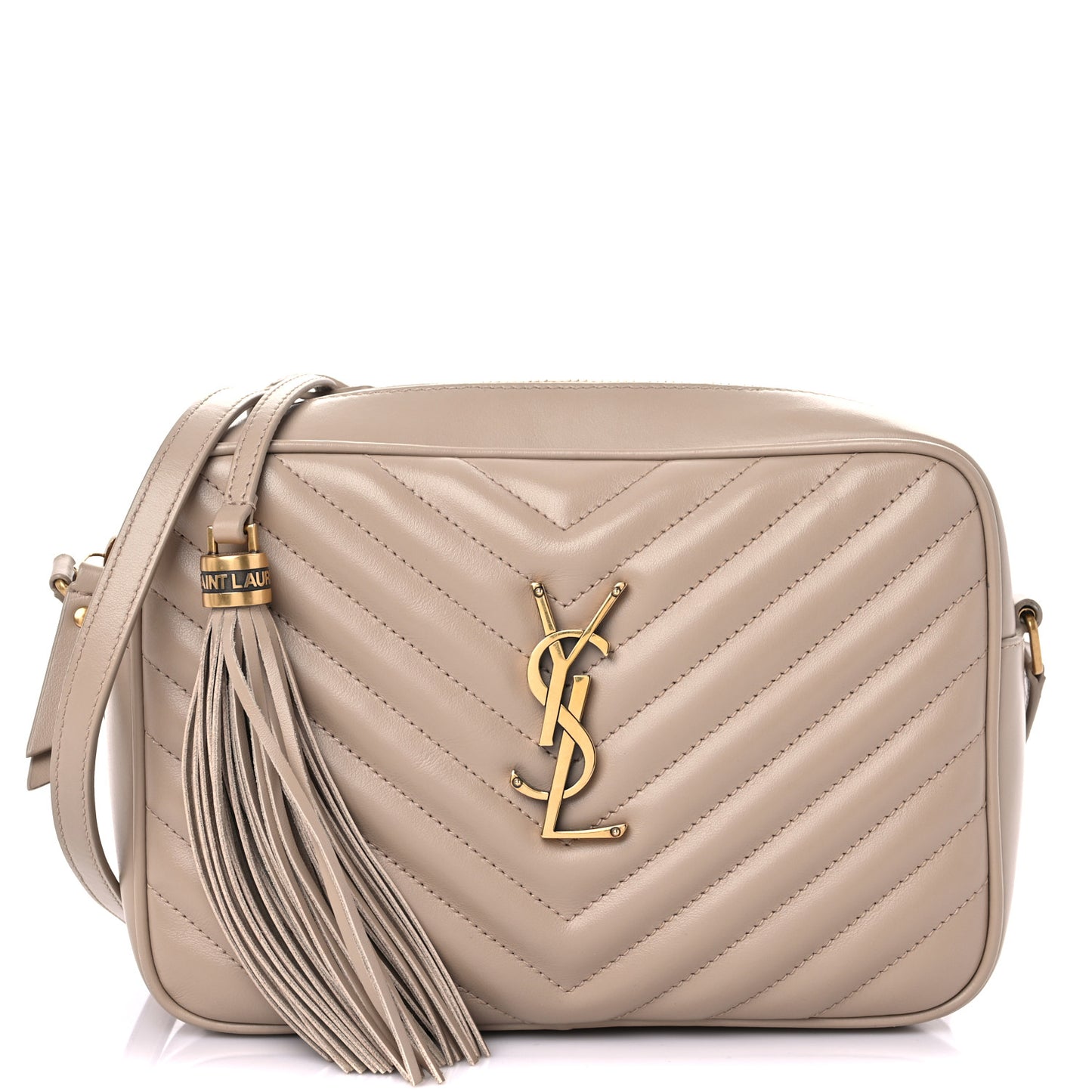 Calfskin Matelasse Monogram Lou Camera Bag Dark Beige
