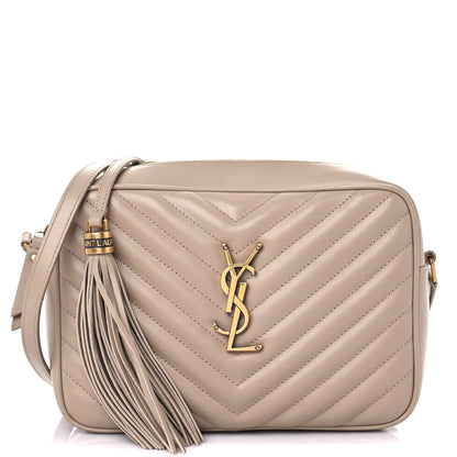 Saint Laurent Calfskin Matelasse Monogram Lou Camera Bag Dark Beige 1 of 11