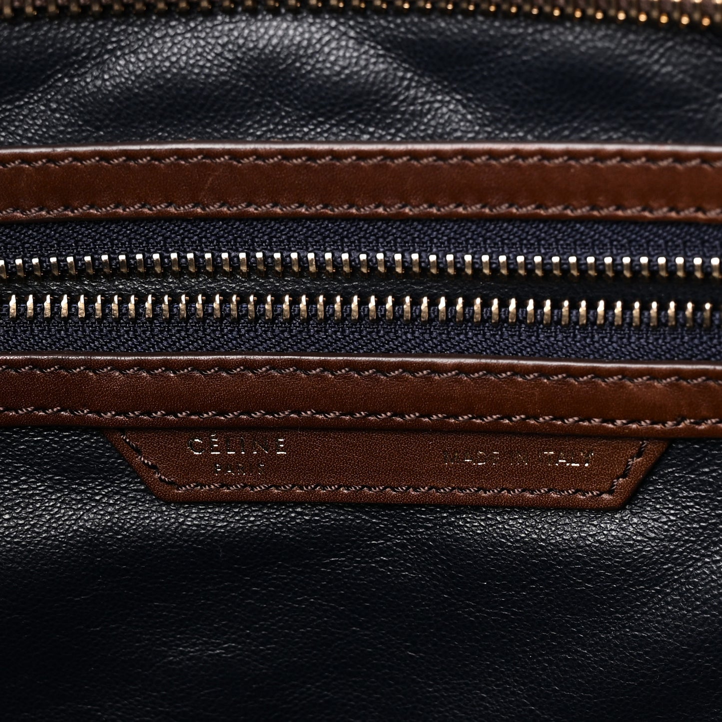 Smooth Calfskin Mini Tri-Color Luggage Navy