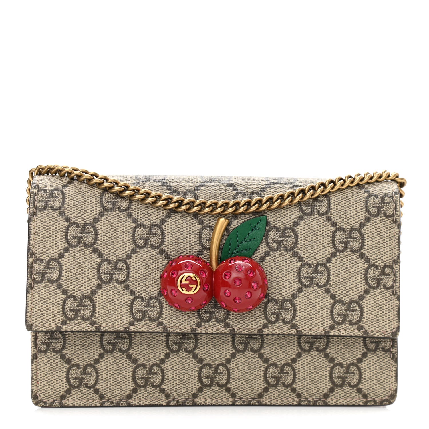 Gucci GG Supreme Monogram Mini Cherry Chain Bag 1 of 12