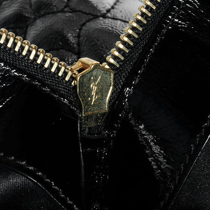 Saint Laurent Patent Crocodile Embossed Tribute Tote Black 9 of 9