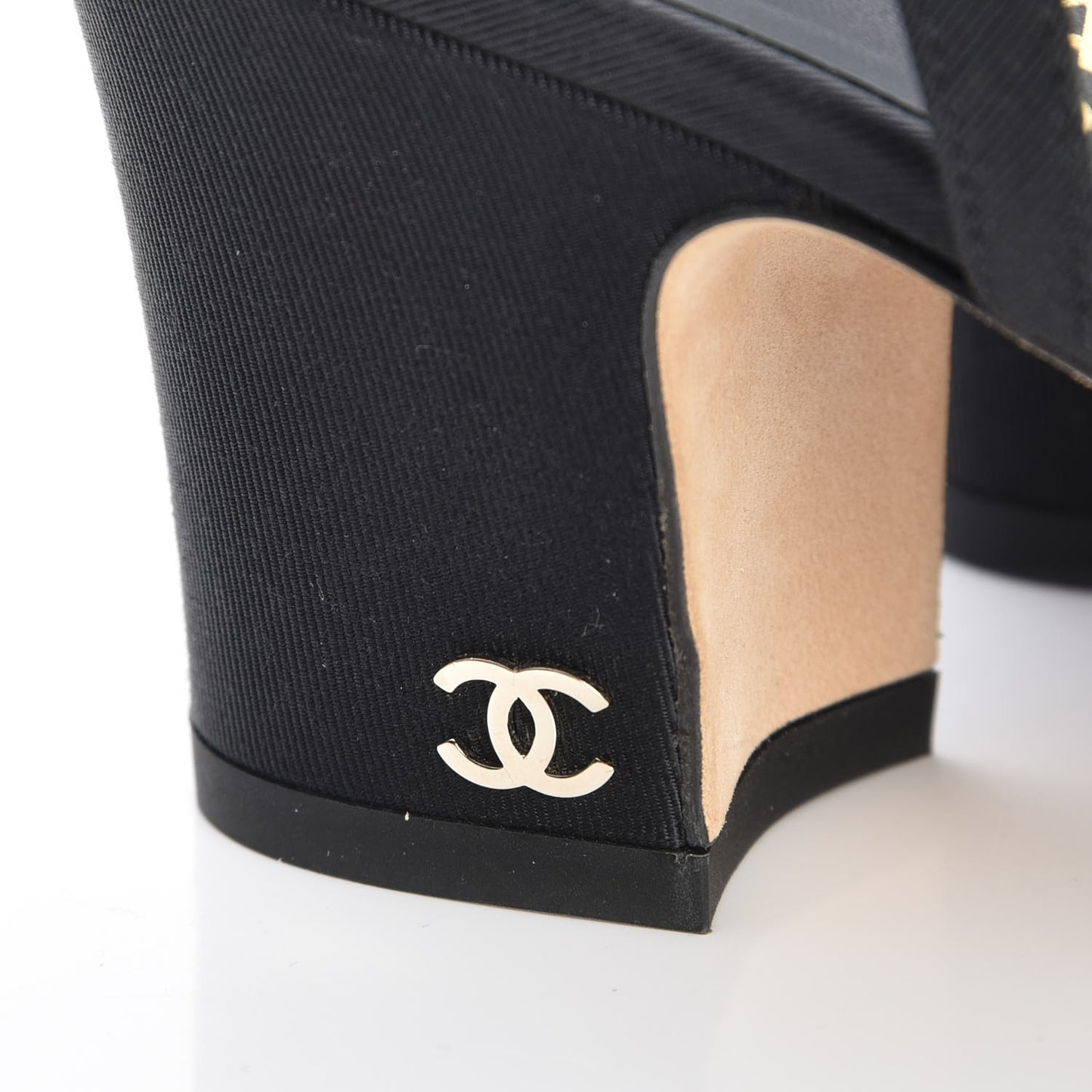 Lace Grosgrain Cap Toe CC Slingback Pumps 37 Navy Black