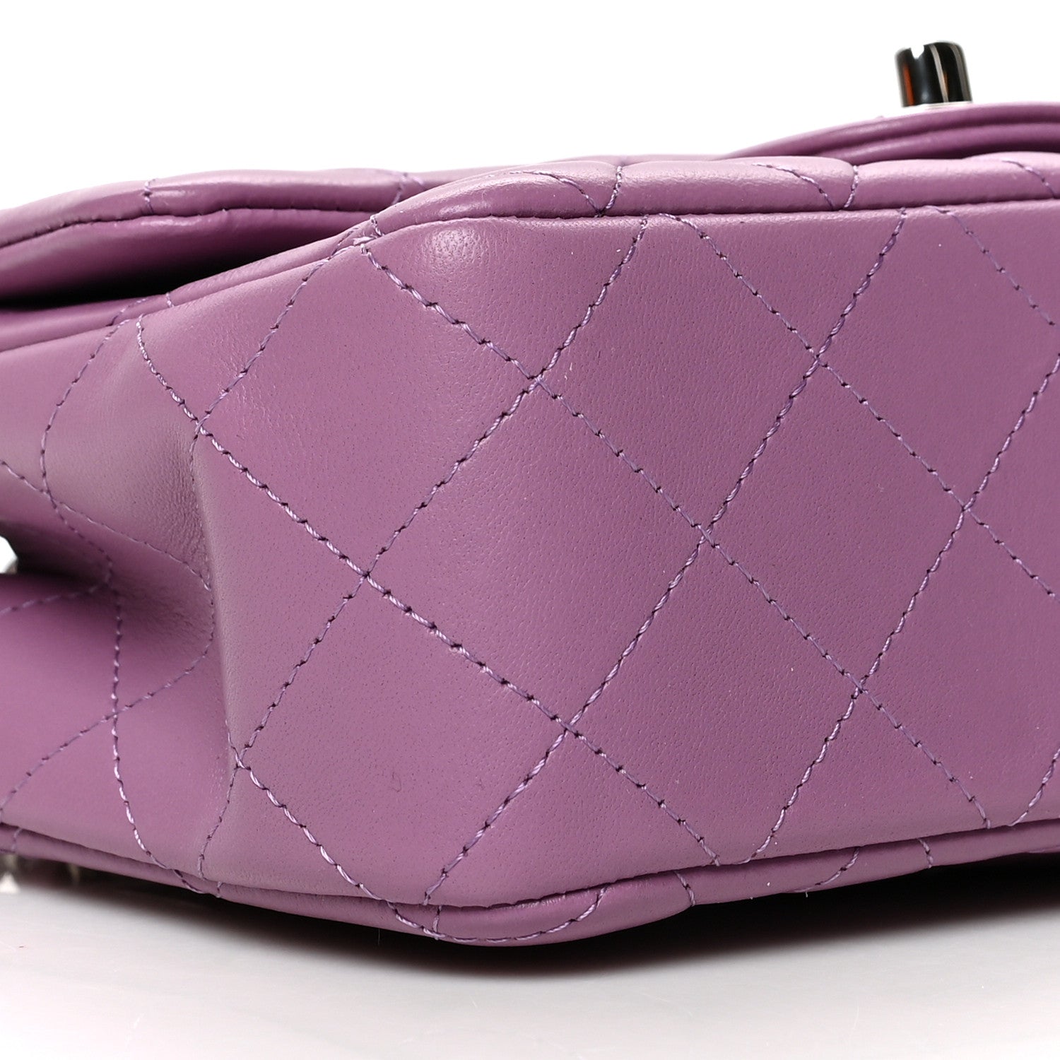 Chanel Lambskin Quilted Mini Rectangular Flap Purple 10 of 12