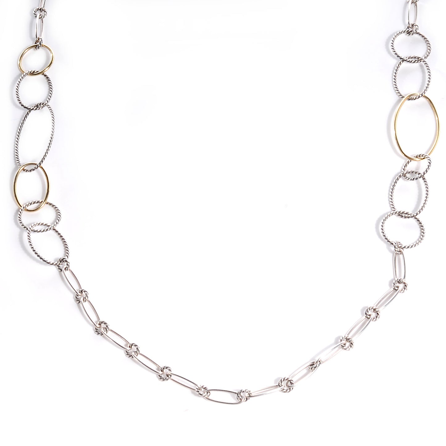 Sterling Silver 18k Gold Mobile Link Necklace