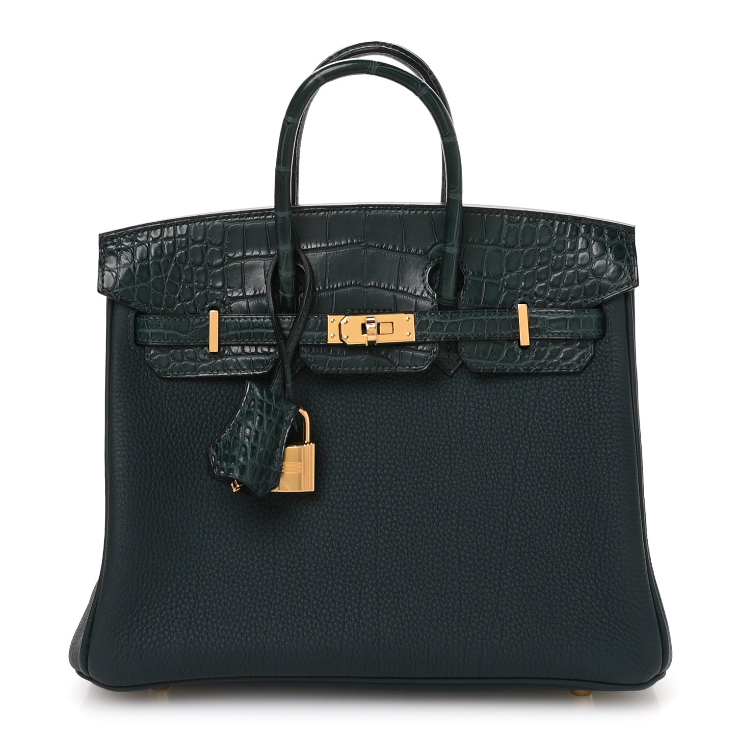 Hermes Togo Matte Alligator Birkin Touch 25 Vert Cypress 1 of 11
