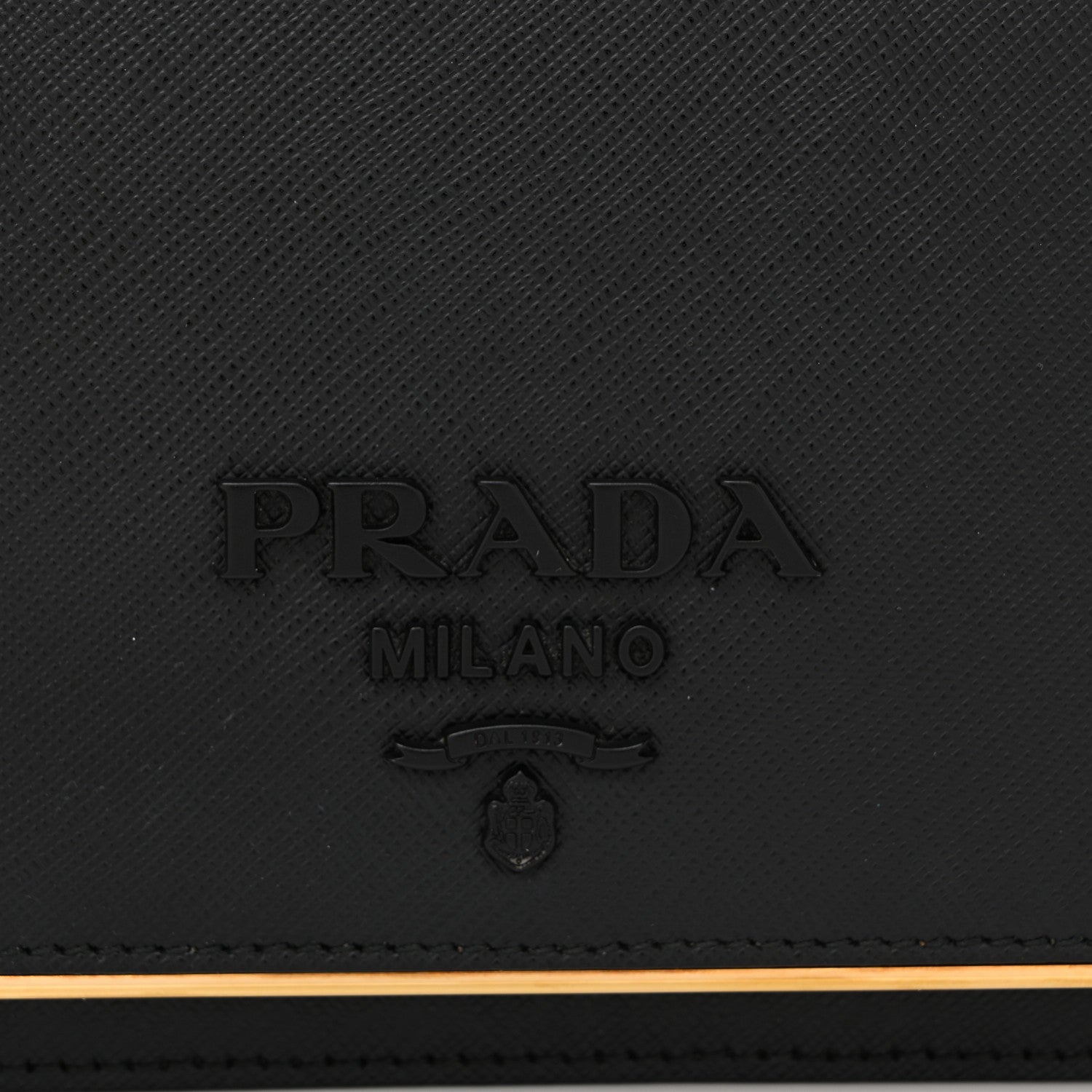 Prada Saffiano Lux Monochrome Chain Wallet Black 8 of 10