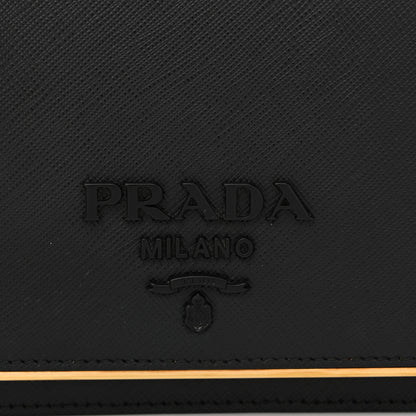 Prada Saffiano Lux Monochrome Chain Wallet Black 8 of 10