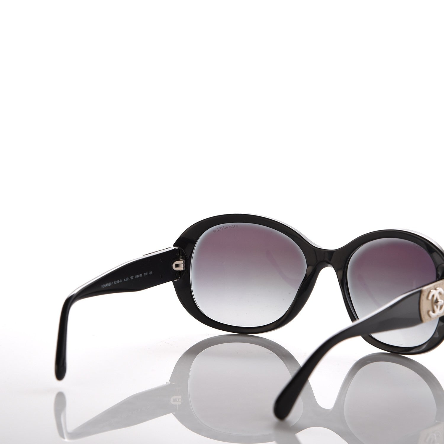 Chanel Acetate CC Turnlock Sunglasses 5235-Q Black Beige 4 of 7