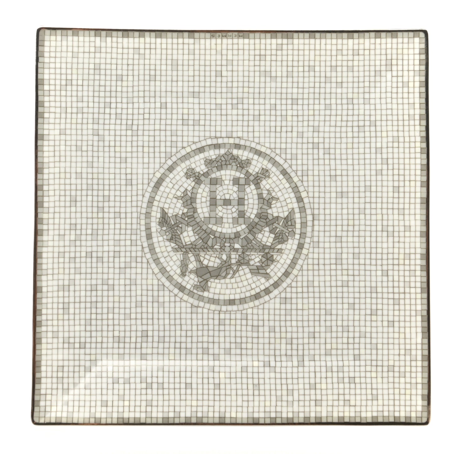 Porcelain Mosaique Au 24 Platinum Square Plate N°3