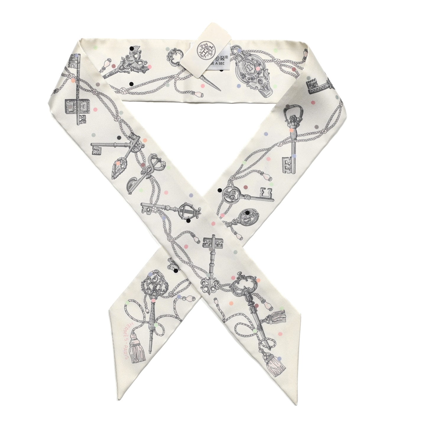 Silk Les Cles A Pois Twilly White Gris Acier
