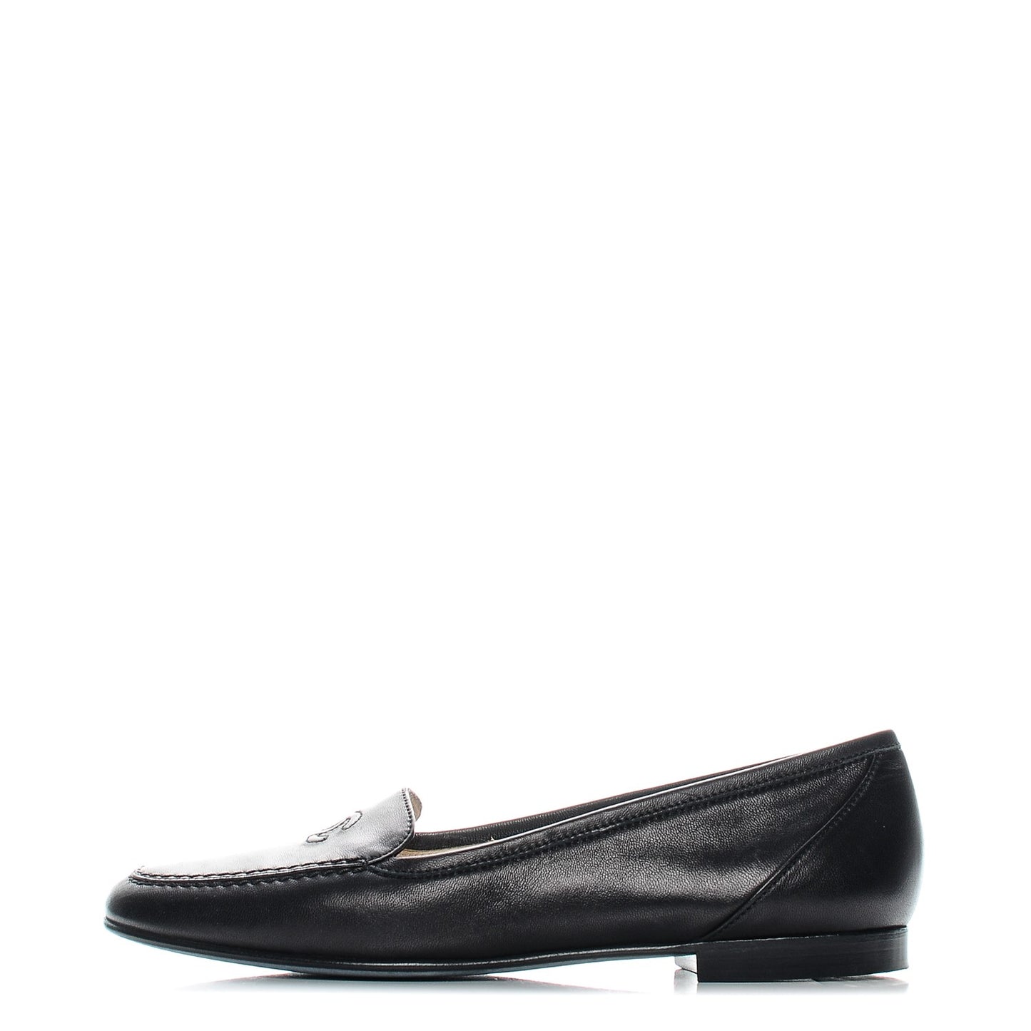 Lambskin CC Loafers 37 Black