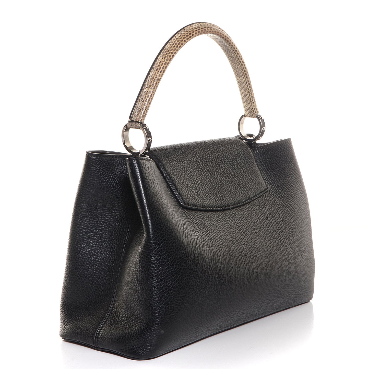 Taurillon Watersnake Capucines MM Black