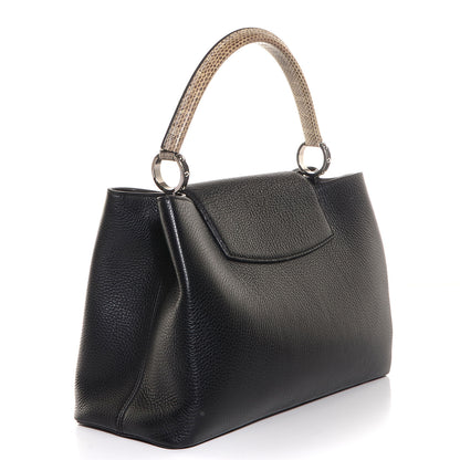 Louis Vuitton Taurillon Watersnake Capucines MM Black 3 of 8