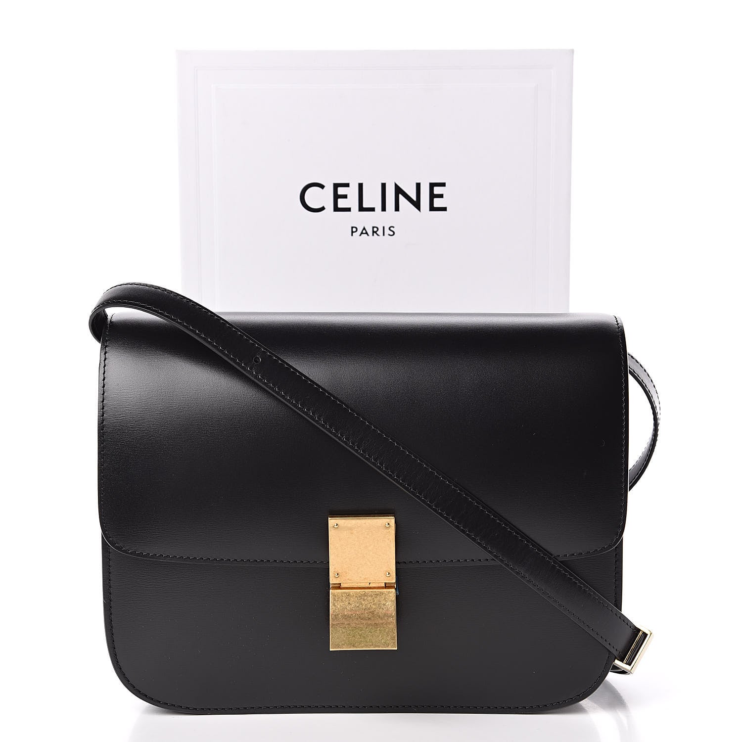 Celine Box Calfskin Medium Classic Box Flap Bag Black 11 of 11