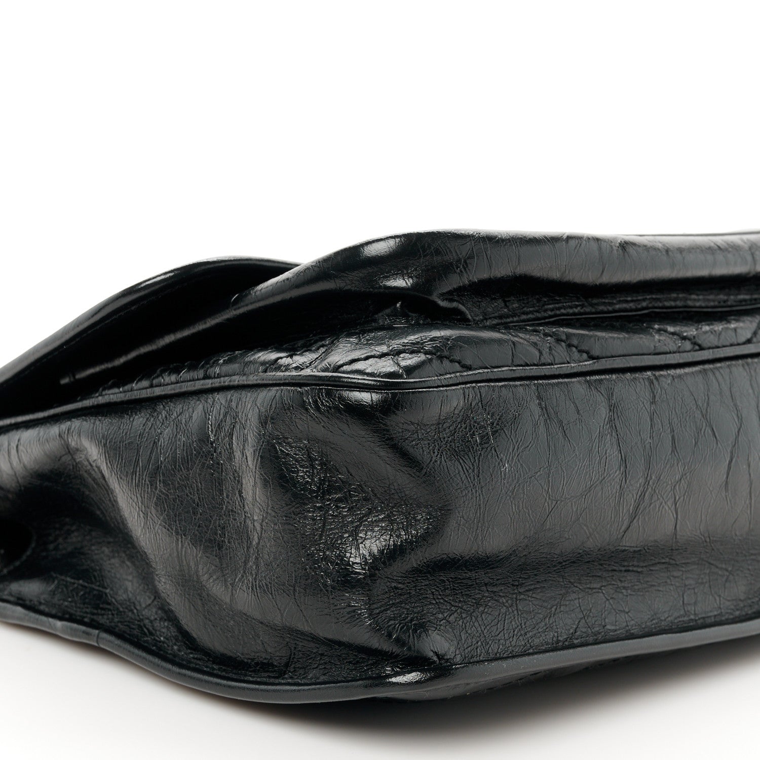 Saint Laurent Crinkled Calfskin Matelasse Monogram Large Niki Chain Satchel  Black 10 of 11