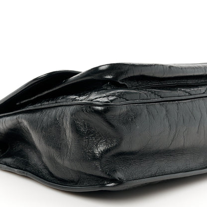 Saint Laurent Crinkled Calfskin Matelasse Monogram Large Niki Chain Satchel  Black 10 of 11