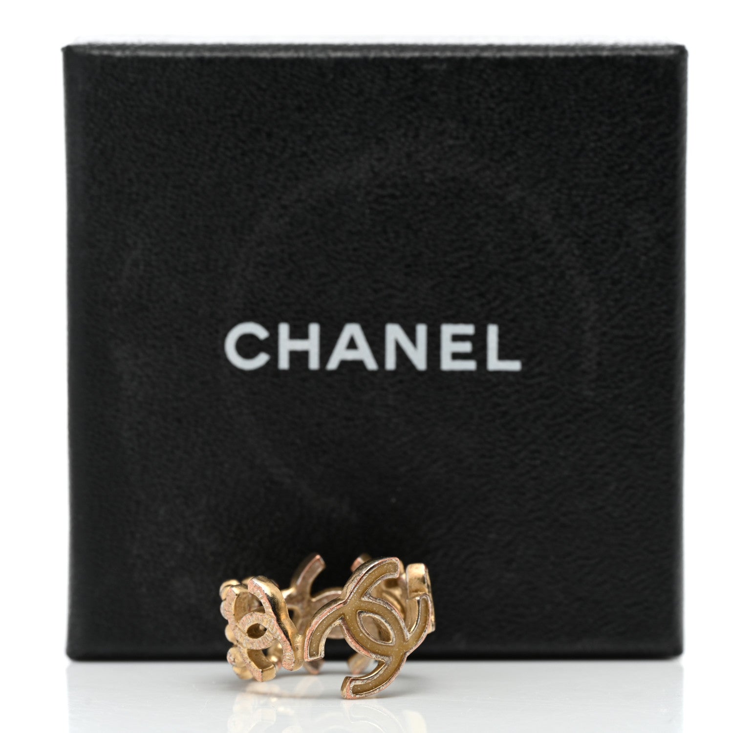 Chanel Metal Enamel CC Ring 52 6 Gold 5 of 5