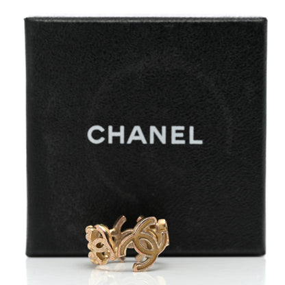 Chanel Metal Enamel CC Ring 52 6 Gold 5 of 5