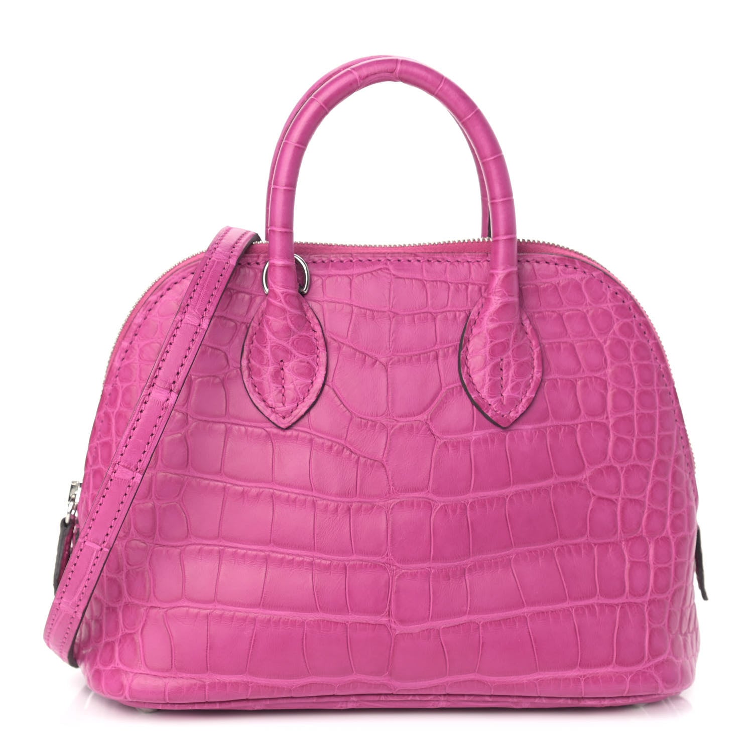 Hermes Matte Alligator Bolide Mini 1923 Rose Scheherazade 1 of 8
