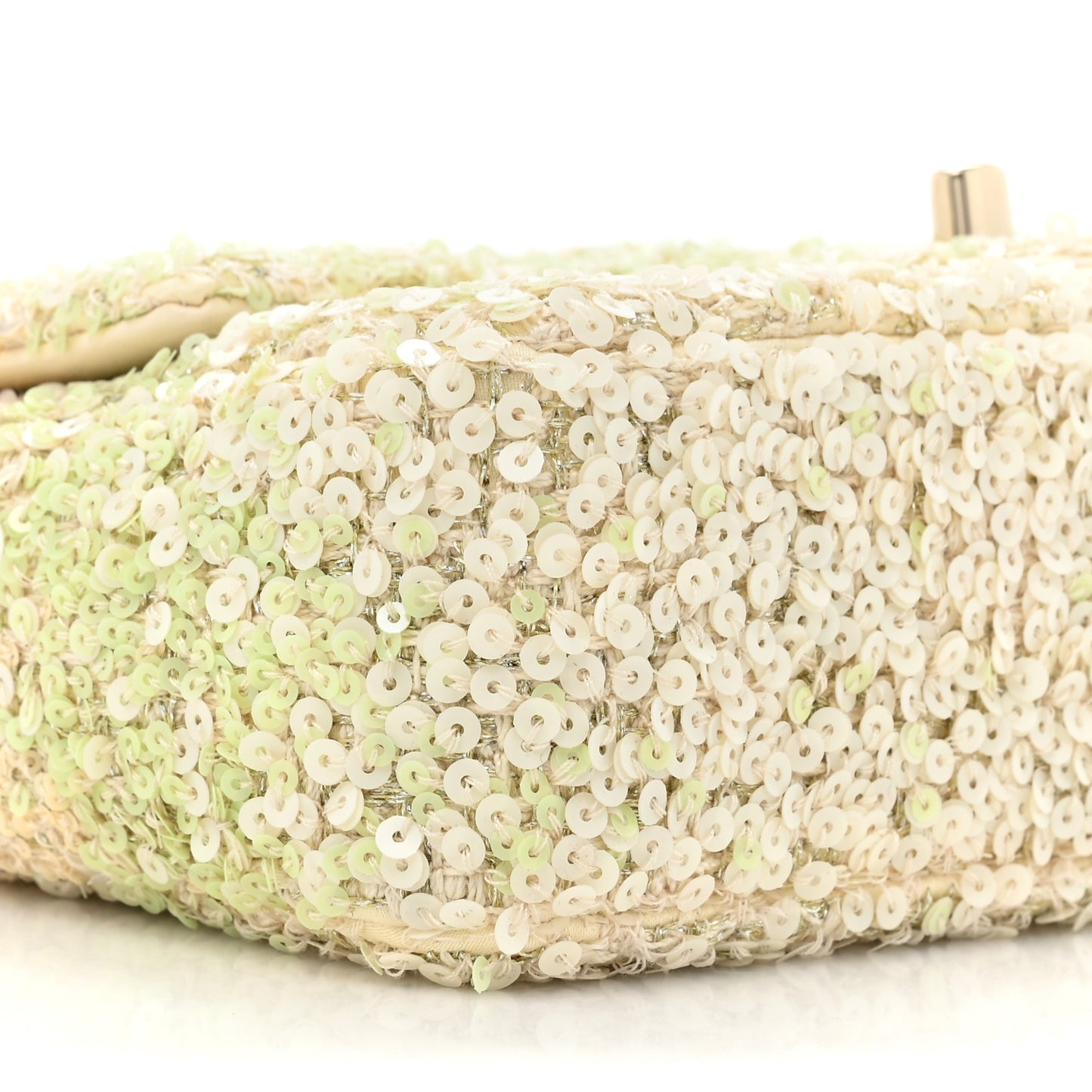 Shaded Sequin Mini Flap Light Green White Ecru
