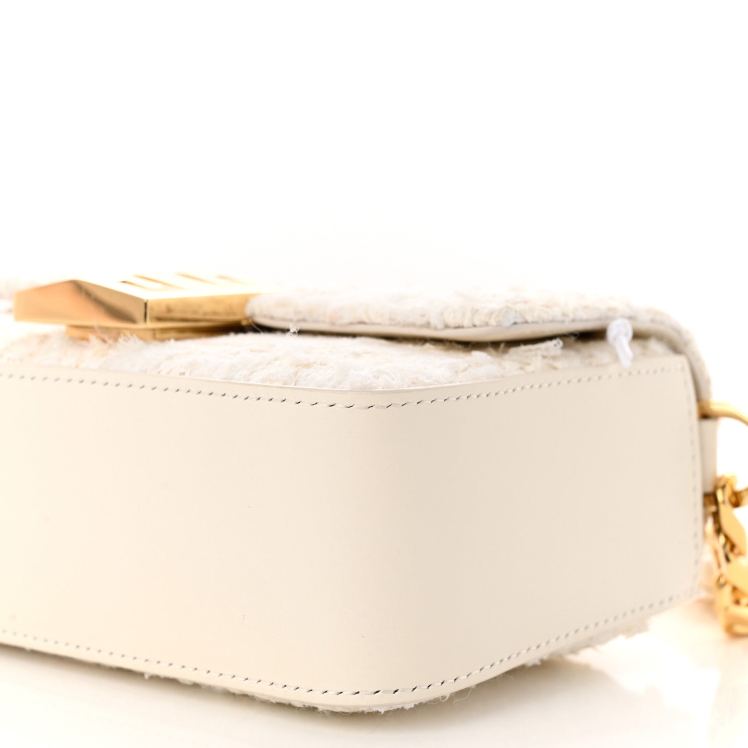 Givenchy Tweed Embroidered Small 4G Woven Chain Crossbody Ivory