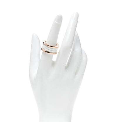 Bulgari 18K Rose Gold White Ceramic B.Zero1 Four-Band Ring 57 8 2 of 5