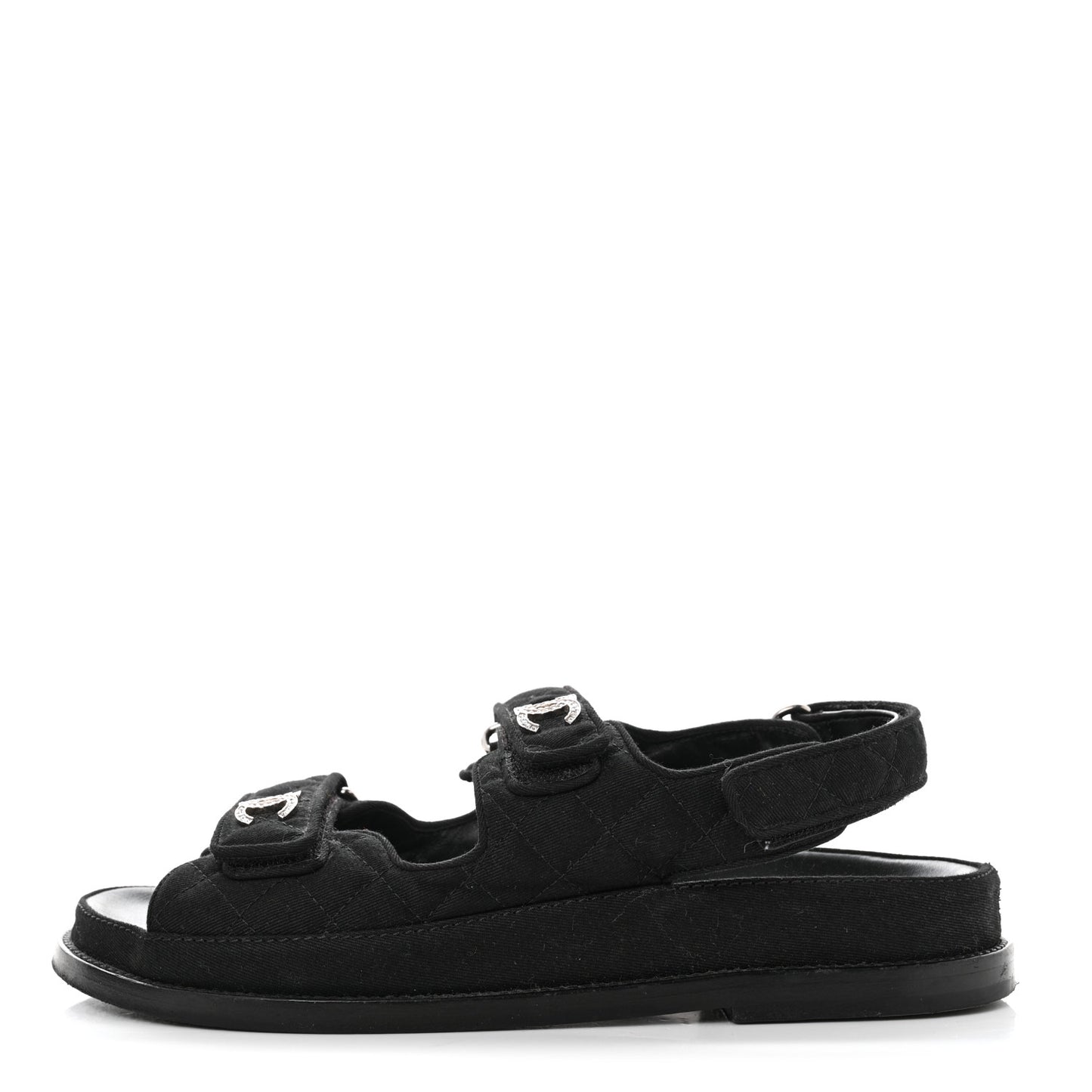 Mixed Fibers Velcro Dad Sandals 38 Black