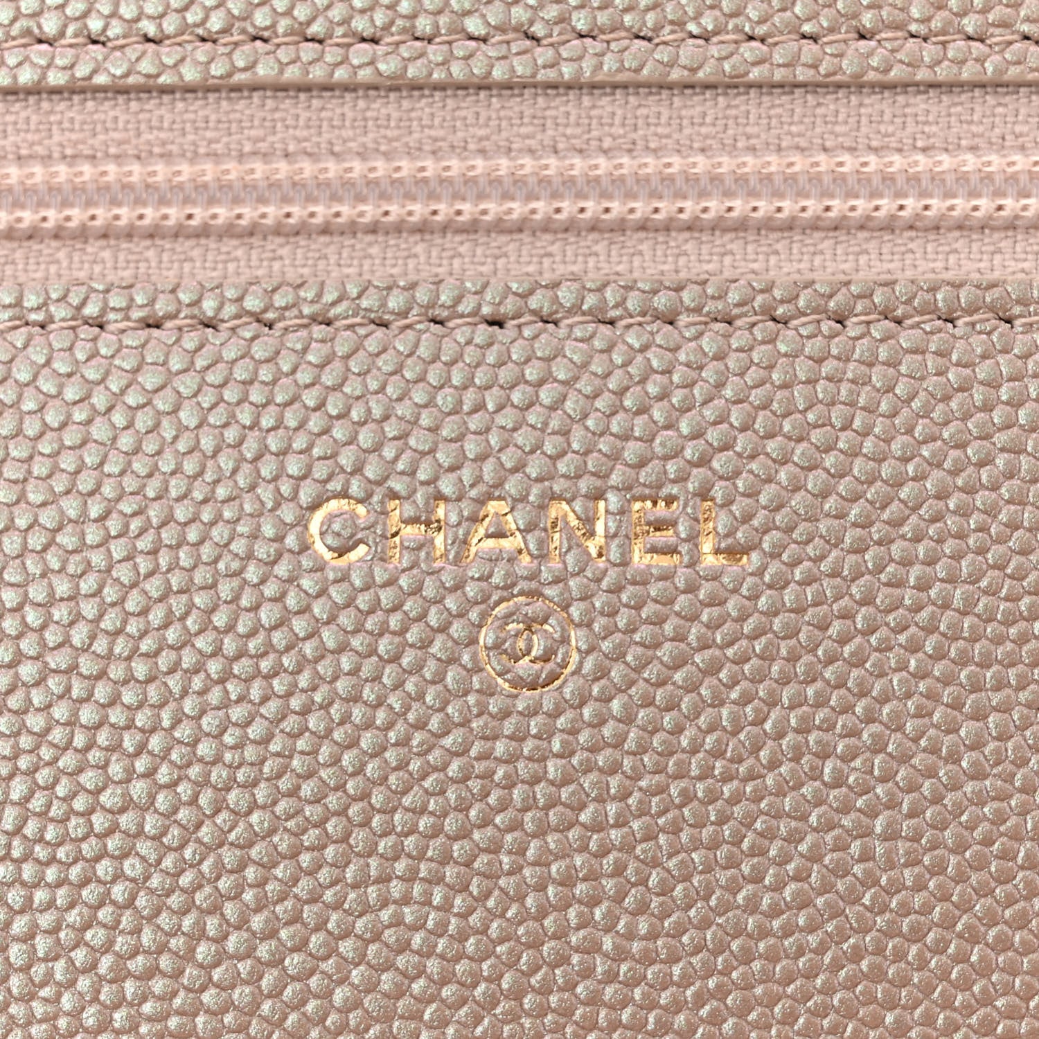Chanel Iridescent Caviar Quilted Wallet on Chain WOC Beige 6 of 13