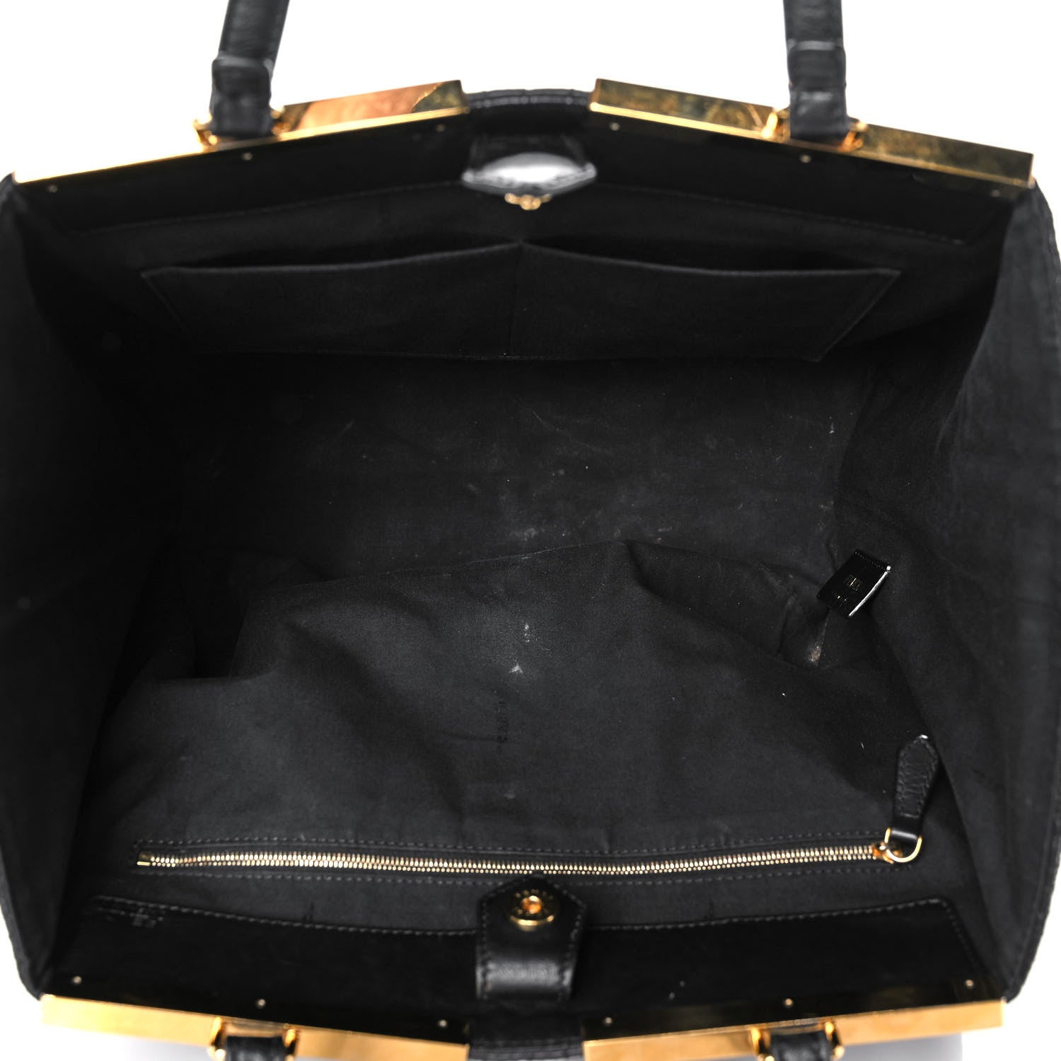 Fendi Nappa Crocodile Trapuntata Large 3Jours Tote Black 5 of 11